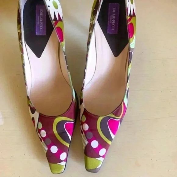 Emilio Pucci Shoes - emilio pucci satin patterned   heels